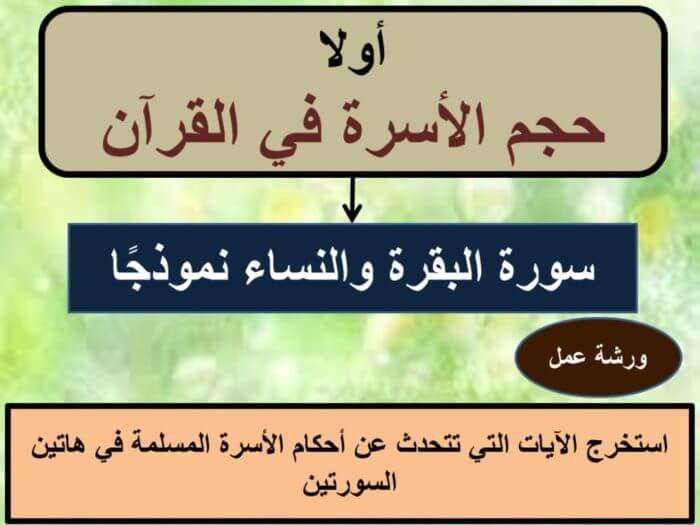 حجم الاسرة في القرآن